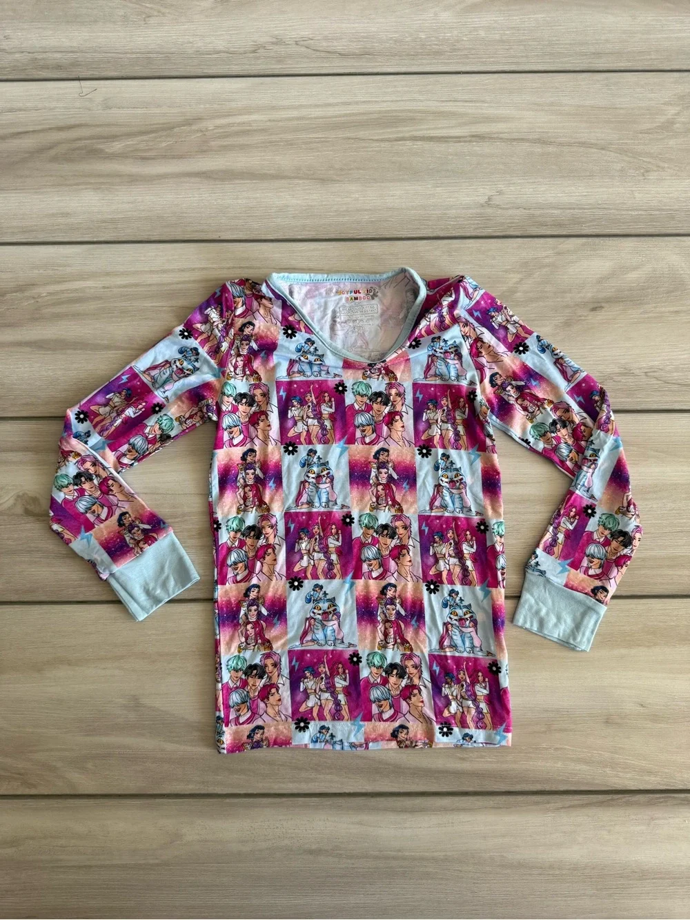 Joyful Kids Bamboo K-Pop Demon Hunters Pajamas Blue Size 7-8T NWOT